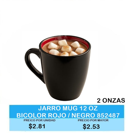 JARRO MUG 12OZ BICOLOR ROJO NEGRO 852487