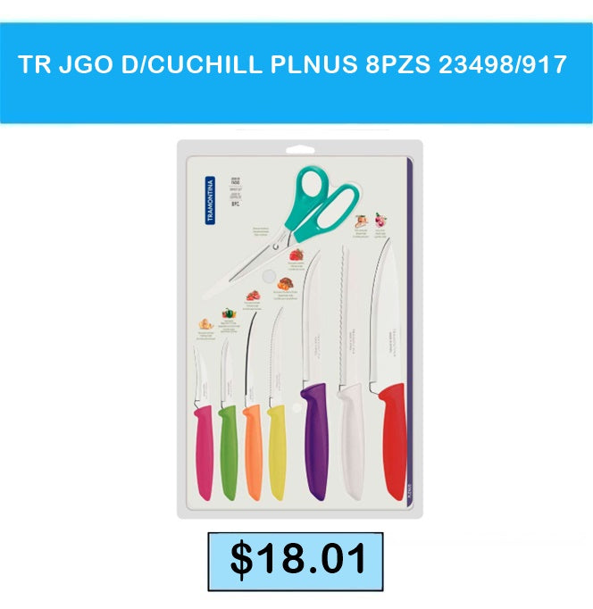 JUEGO DE CUCHILLOS TRAMONTINA PLENUS 8 PZS 23498 917