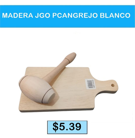 JUEGO DE MADERA  PARA CANGREJO TABLA Y MAZO