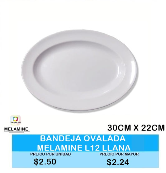 Bandeja Ovalada Melamine Llana