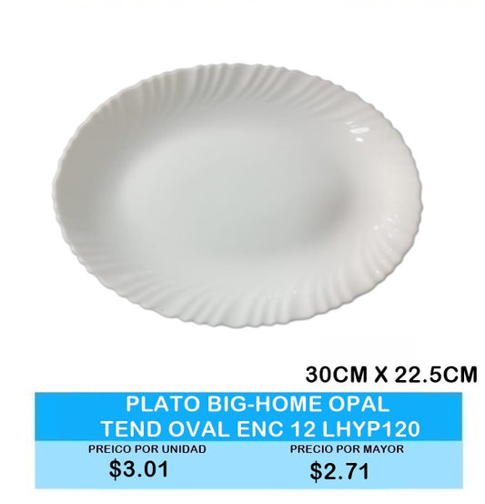 Plato BIG-HOME Opal Tendido OVAL ENC 12 LHYP120