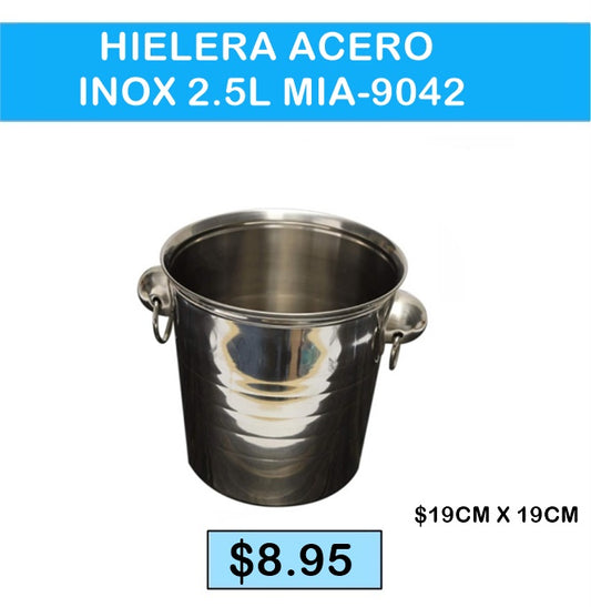 HIELERA ACERO INOX 2.5L MIA-9042