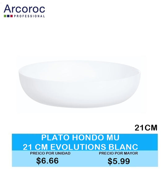 Plato hondo MU 21CM EVOLUTIONS BLANC