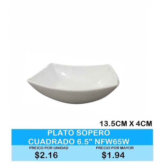 PLATO SOPERO CUADRADO 6.5" NFW65W