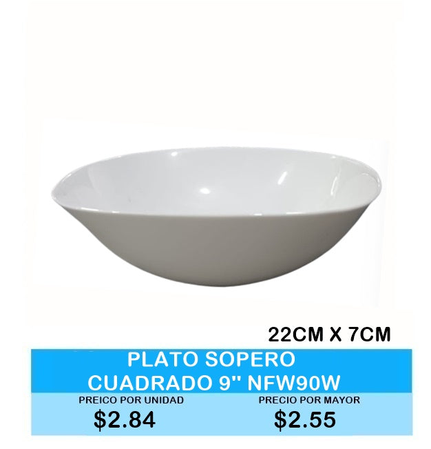 PLATO SOPERO CUADRADO 9" NFW90W