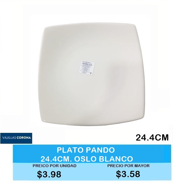 Plato Pando 24.4 CM  OSLO BLANCO