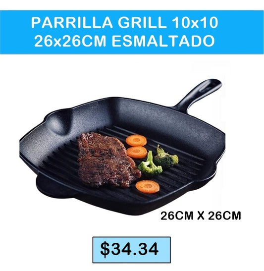 PARRILLA GRILL ESMALTADO 26 X 26 CM