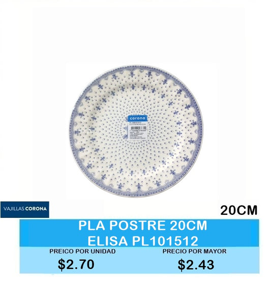 Plato Postre 20 CM ELISA