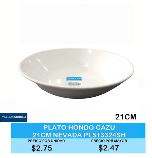 Plato Hondo Cazu 21 CM NEVADA