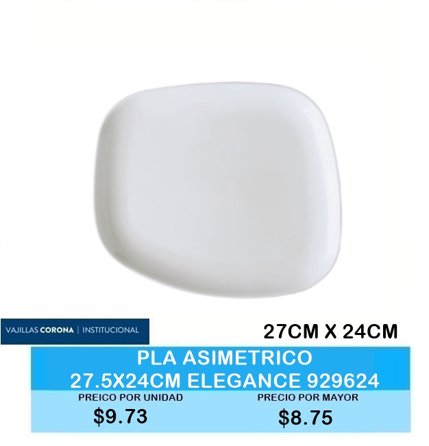 PLATO ASIMETRICO ELEGANCE 27 CM X 24 CM 929624