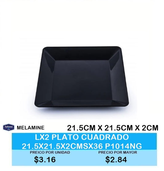 PLATO CUADRADO GRANDE NEGRO P106NG