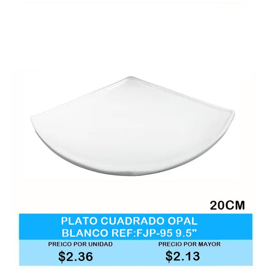 PLATO CUADRADO OPAL BLANCO REF FJP 95 9.5