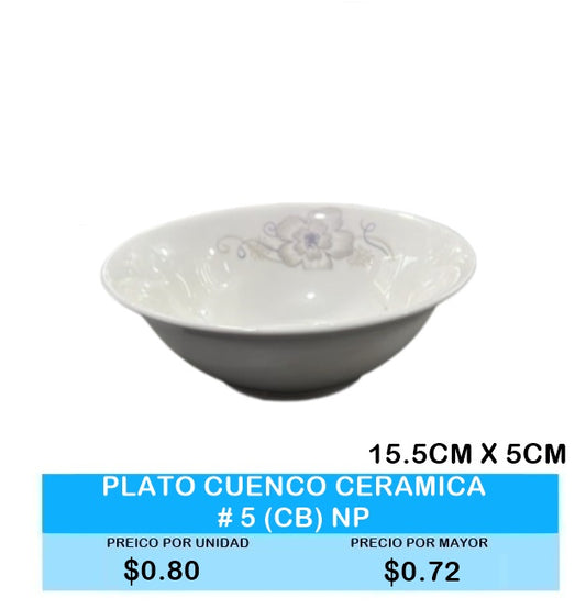 PLATO CUENCO CERAMICA # 5  15.5 CM X 5 CM