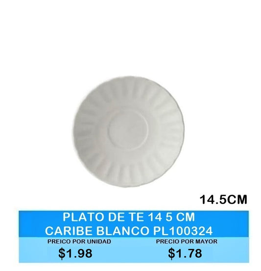 PLATO DE TE CARIBE BLANCO PL100324