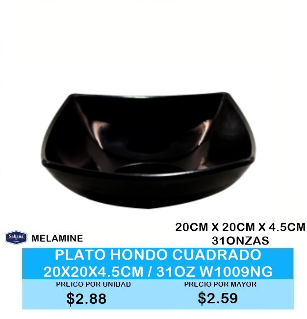 PLATO HONDO CUADRADO W1009NG