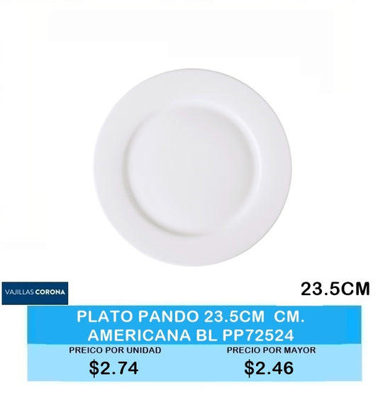 PLATO PANDO 23 CM AMERICANA BL PP72524