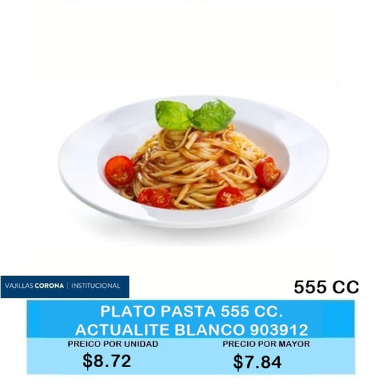 PLATO PASTA 555CC ACTUALITE BLANCO 903912