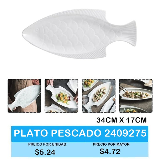 PLATO PESCADO 2409275 34 CM X 17 CM