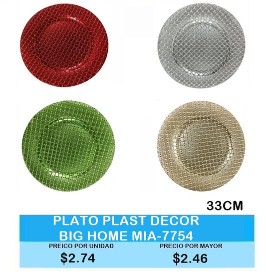 PLATO PLASTICO DECORATIVO BIG HOME MIA7754