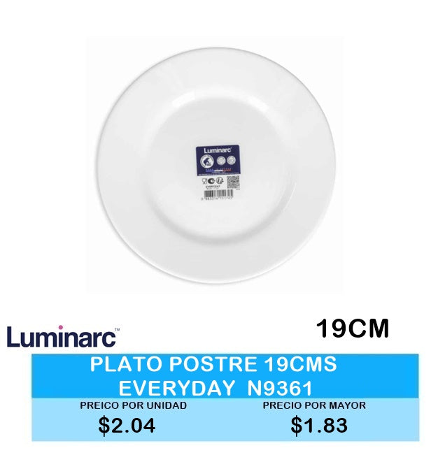 PLATO POSTRE 19 CM EVERYDAY N9361