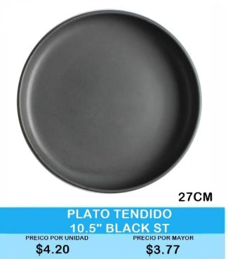 PLATO TENDIDO 10 BLACK STONE 27 CM