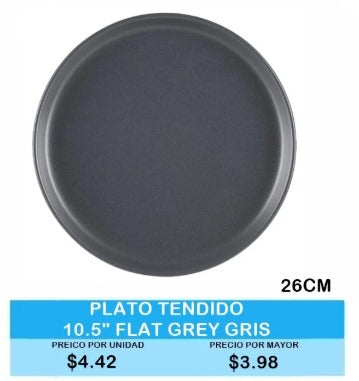 PLATO TENDIDO 10 FLAT GREY GRIS 26 CM