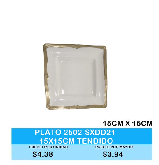 PLATO TENDIDO 15 CM X 15 CM  2502 SXDD21