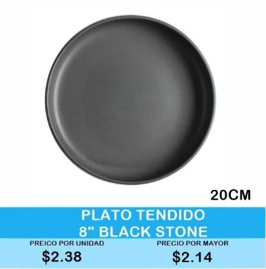 PLATO TENDIDO 8 BLACK STONE 20 CM