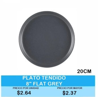 PLATO TENDIDO 8 FLAT GREY 20 CM