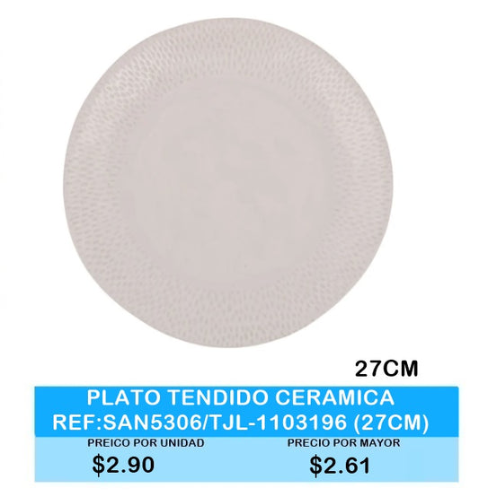 PLATO TENDIDO CERAMICA 27 CM REF SAN 5306 TJL 1103196