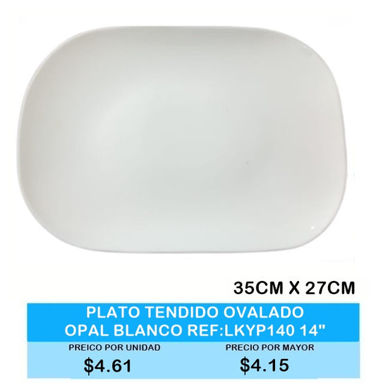 PLATO TENDIDO OVALADO OPAL BLANCO REF LKYPP140 14