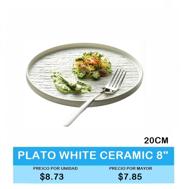 PLATO WHITE CERAMIC 20 CM