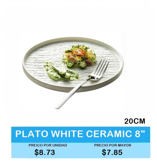 PLATO WHITE CERAMIC 20 CM
