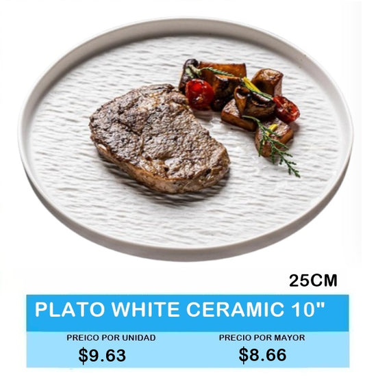 PLATO WHITE CERAMICA 25 CM