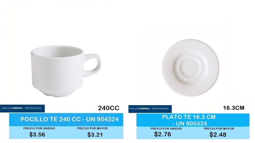 POCILLO DE TE UN 904324 PLATO DE TE UN 900324