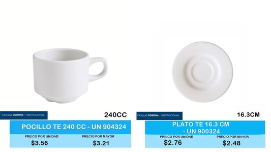 POCILLO DE TE UN 904324 PLATO DE TE UN 900324