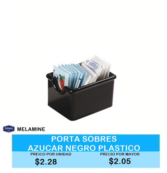 PORTA SOBRES AZUCAR NEGRO PLASTICO