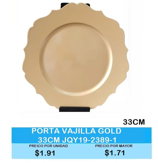 Porta Vajilla GOLD 33CM JQY19-2389-1