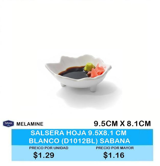 SALSERA HOJA 9.5*8.1 BLANCO  (1012BL)SABANA