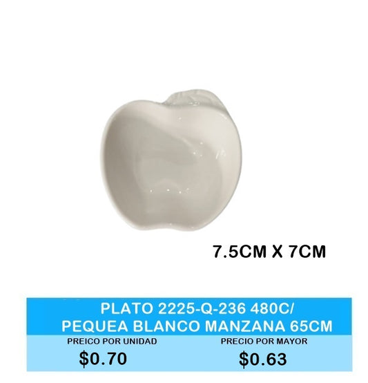 PLATO SALSERO BLANCO MANZANA 65CM