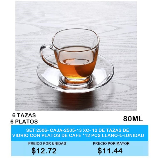 SET DE 6 PLATOS Y 6 TAZAS  80 ML