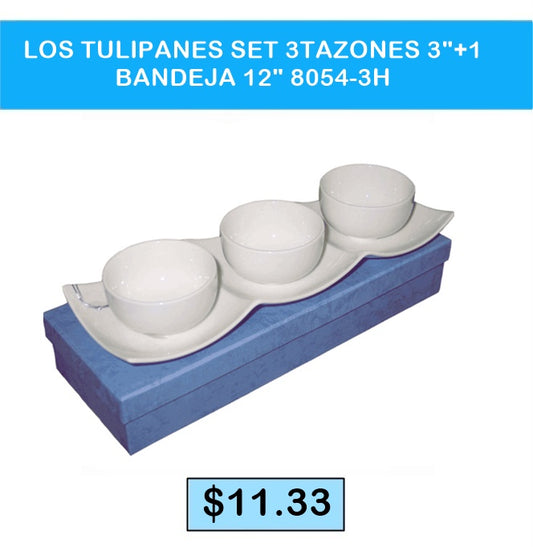 SET 3 TAZONES LOS TULIPANES 8054 3H
