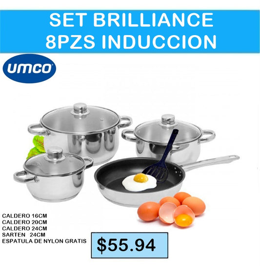 SET BRILLANCE INDUCCION 8 PIEZAS UMCO
