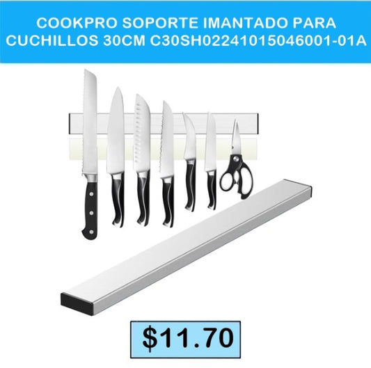 PORTA CUCHILLOS SOPORTE IMANTADO 30 CM COOKPRO