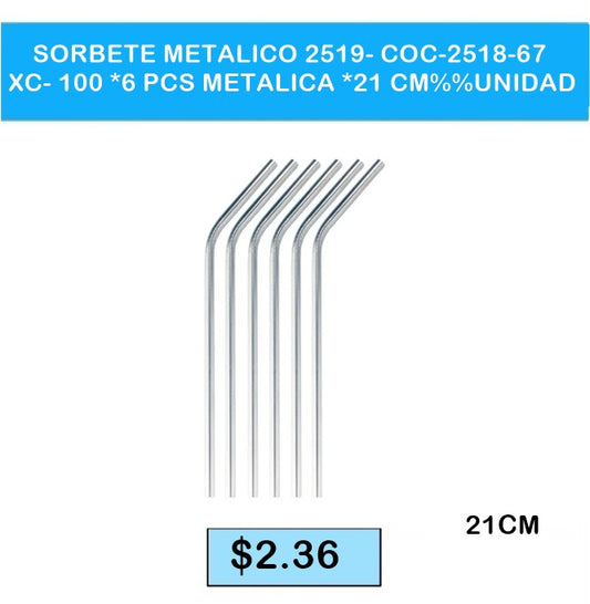 SORBETE METALICO 6 PIEZAS 21 CM  COC 2518 67
