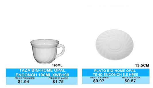 TAZA BIG HOME OPAL ENCONCHADA PLATO BIG HOME OPAL ENCONCHADA