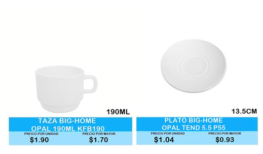 TAZA BIG HOME OPAL  PLATO BIG HOME OPAL