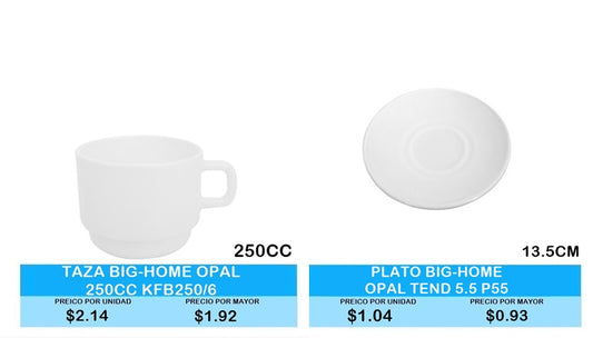 TAZA BIG HOME OPAL  PLATO BIG HOME OPAL
