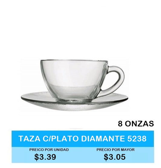 TAZA CON PLATO DIAMANTE 5238