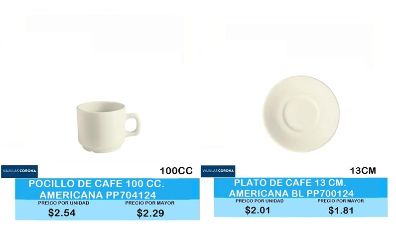 TAZA DE CAFE CORONA PLATO DE CAFE CORONA